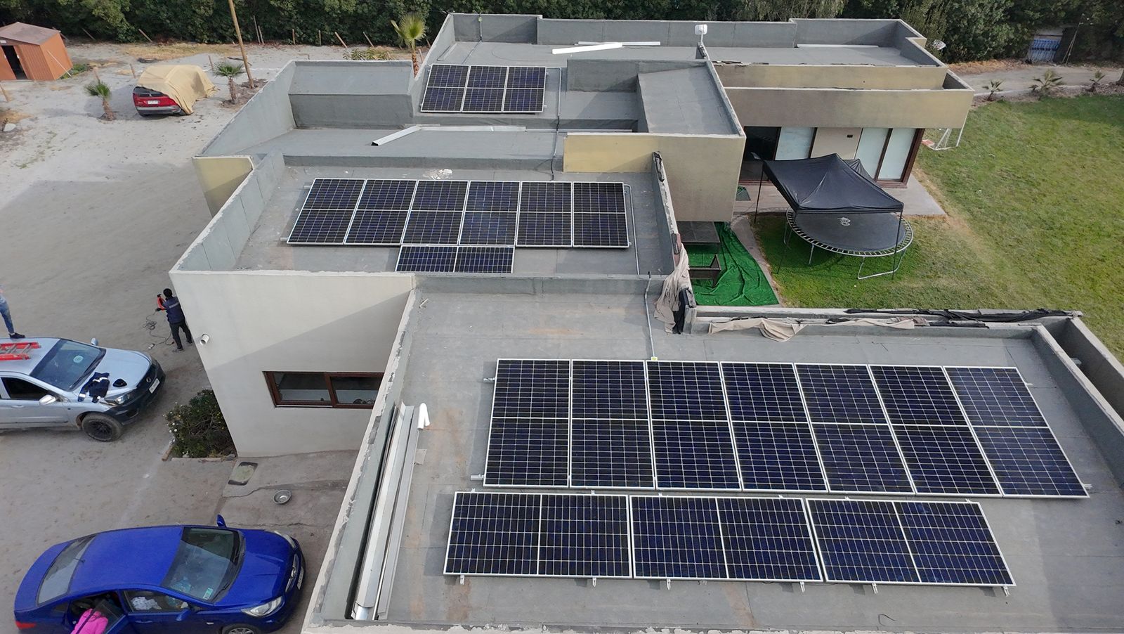 Foto aérea de instalación fotovoltaica