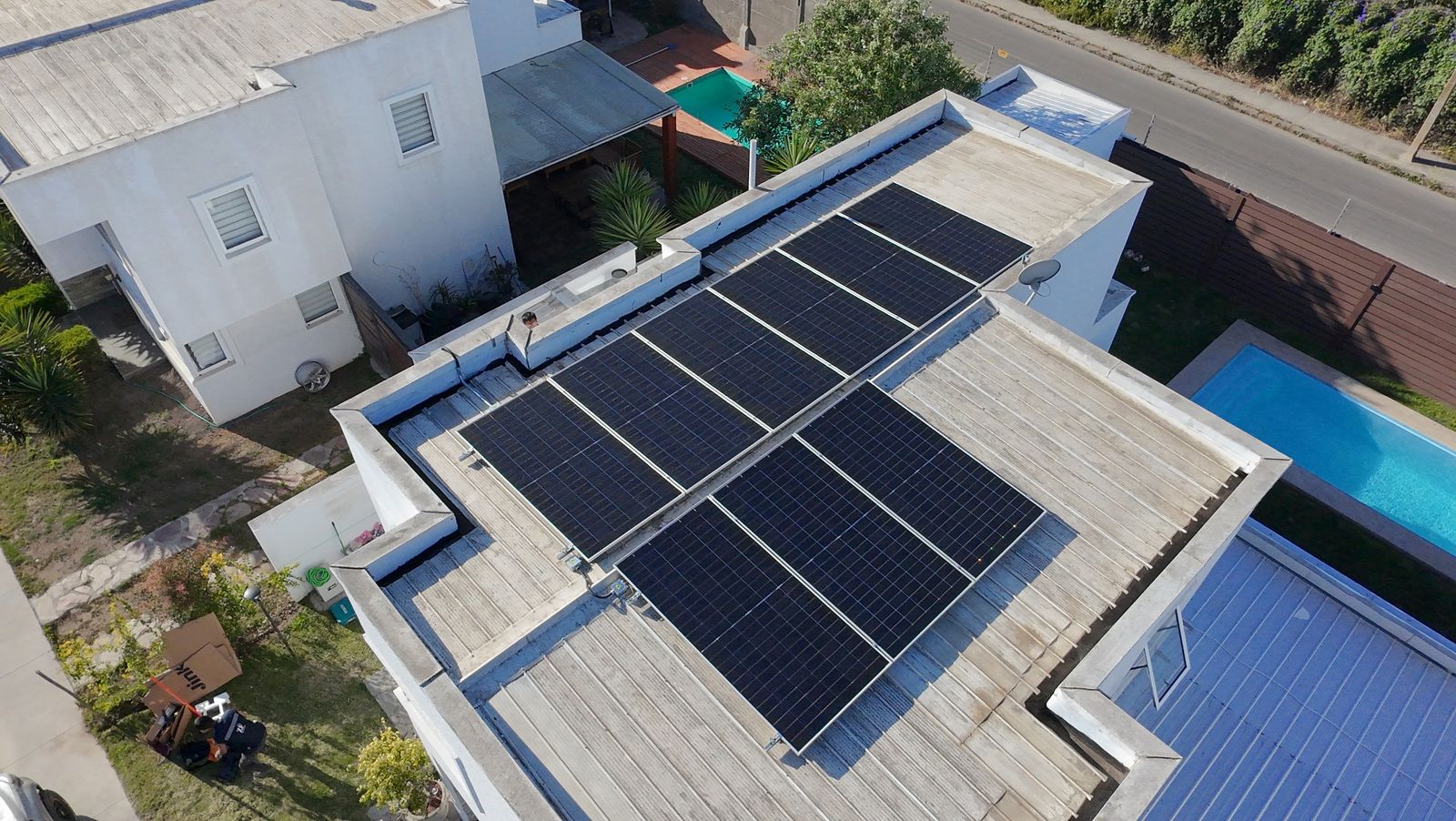 Foto aérea de instalación fotovoltaica