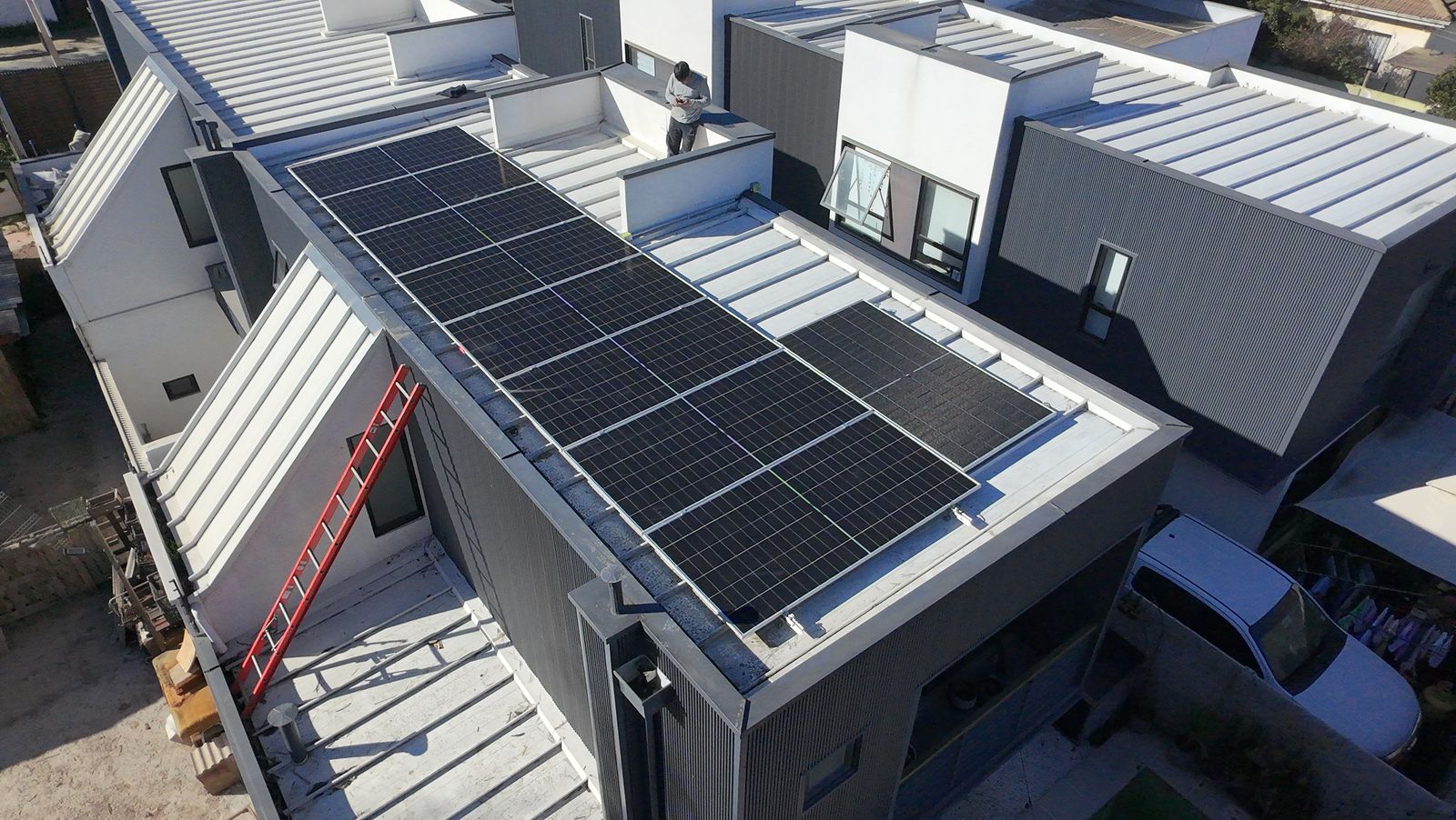 Foto aérea de instalación fotovoltaica